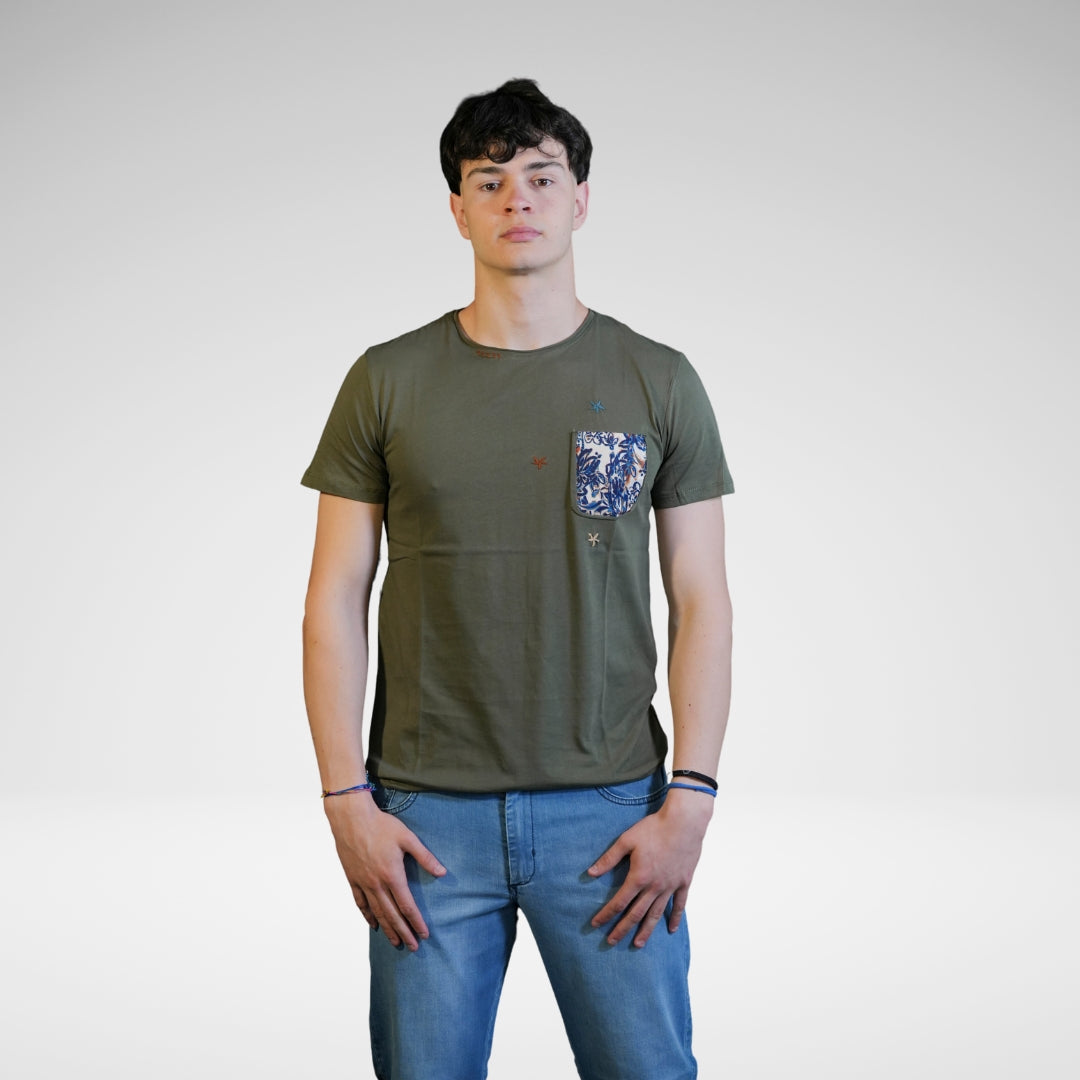 T-Shirt con Tasca 100% Cotone