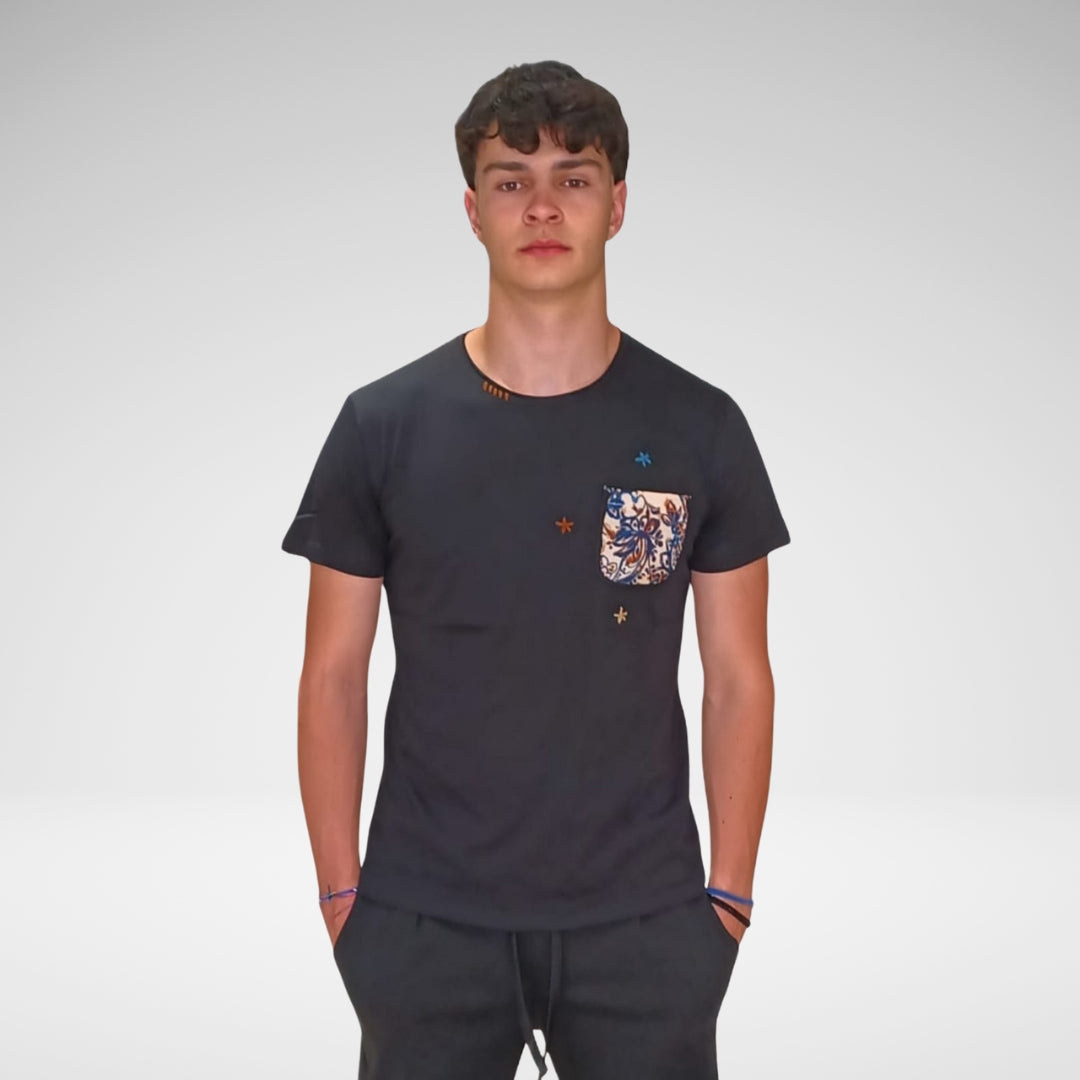 T-Shirt con Tasca 100% Cotone