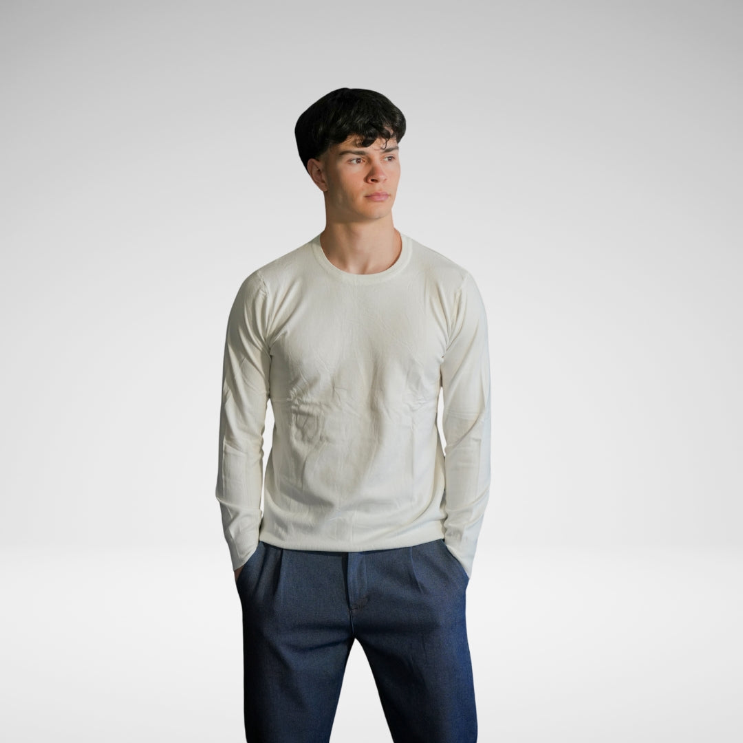 Maglione collo a Giro a maniche Lunghe